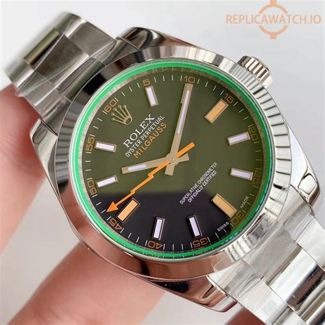 rolex milgauss green replica|rolex milgauss price chart.